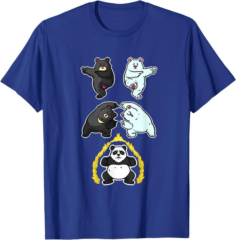 Wowsome! Panda Fusion Funny Panda Bear Lovers T-Shirt - Royal Blue