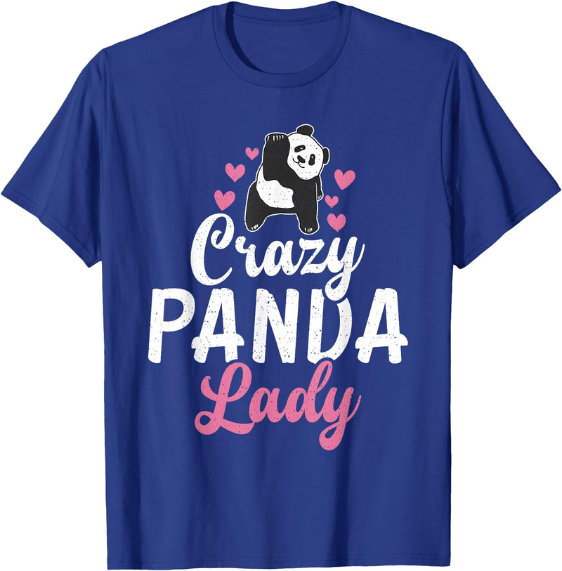 Panda Gifts and Acessories Crazy Panda Lady Panda Bear Lover T-Shirt - Royal Blue