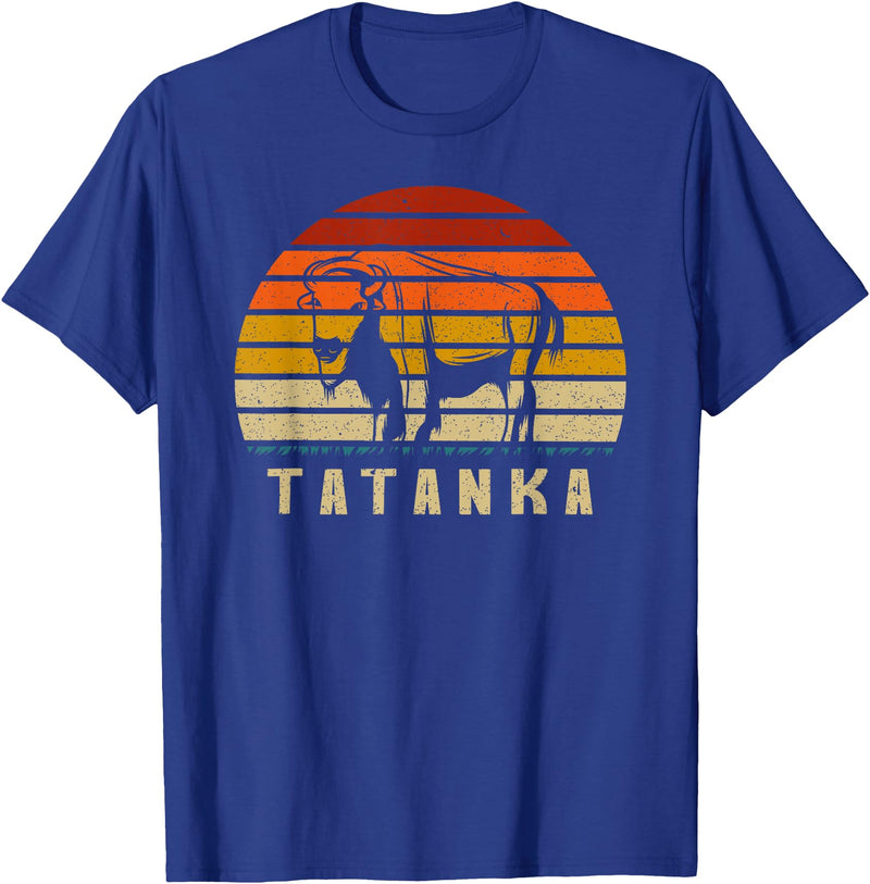 Retro Vintage American Buffalo Tatanka Animal Gift T Shirt T-Shirt - Royal Blue