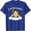 Fck The System Funny Bear Quote Fck The System Funny Bear Design T-Shirt - Royal Blue