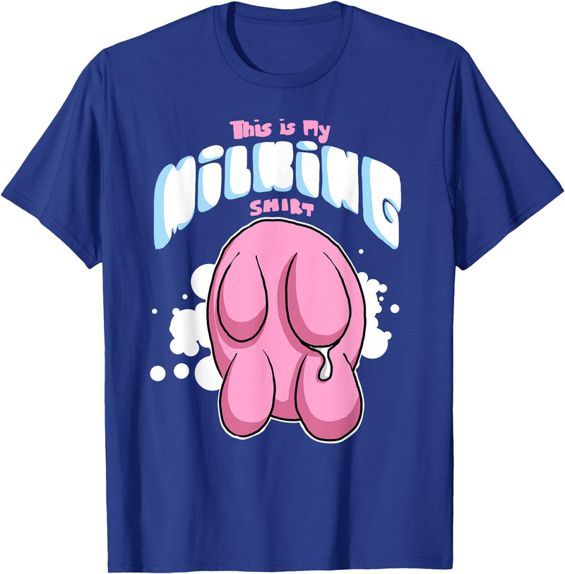 Eliaac Funny Dairy Farmers Milking Cows Womens This is My Milking Top Dairy Farming Cows Udders T-Shirt - Royal Blue