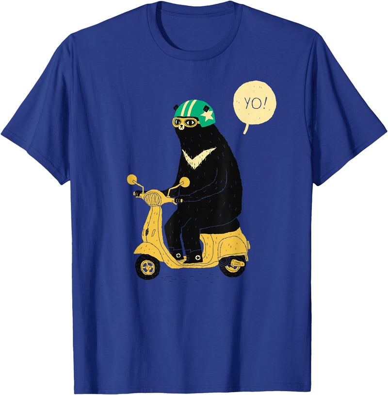 scooter bear tees Scooter Bear black bear T-shirt / taiwan bear shirt sun bear T-Shirt - Royal Blue