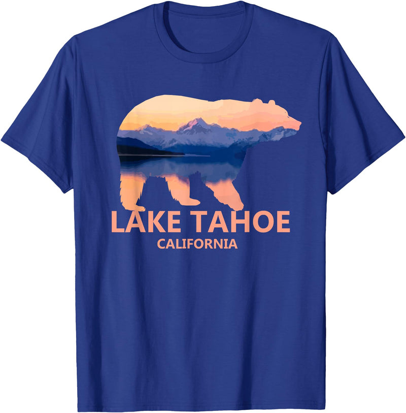 Lake Tahoe California - Apparel & Gifts Lake Tahoe California Grizzly Bear Souvenir Gift T-Shirt - Royal Blue