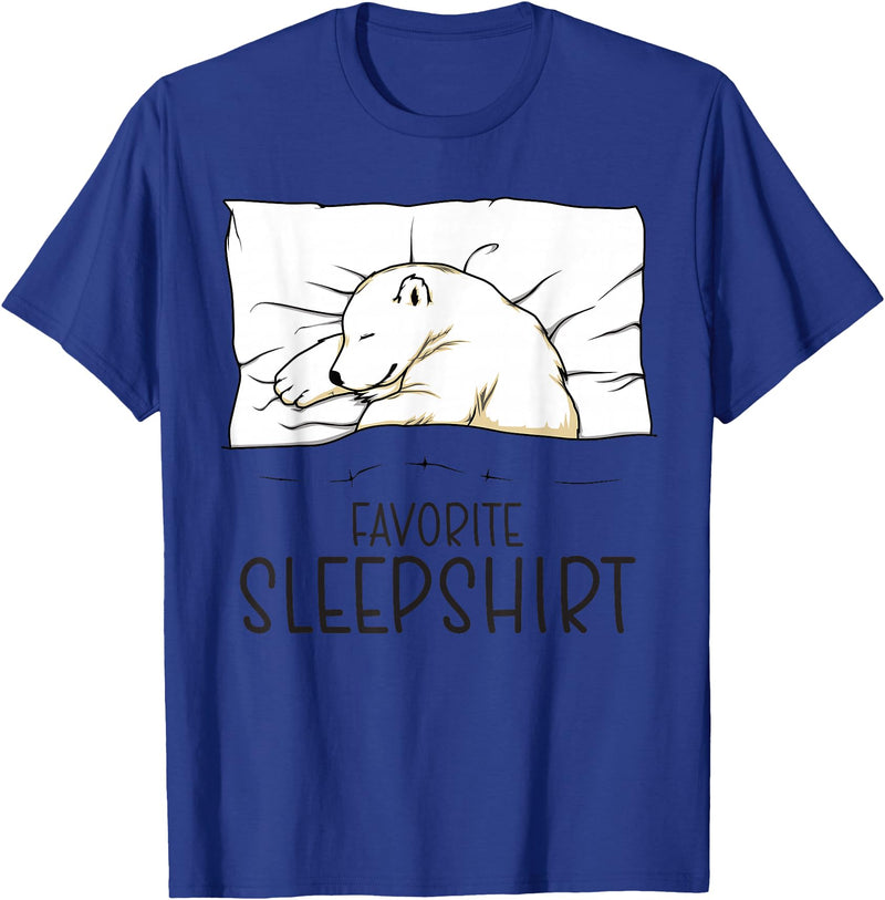 Sleeping & Napping Shirt Gifts For Nap Lovers Favorite Sleepshirt, Napping Polar Bear Pajama T-Shirt - Royal Blue