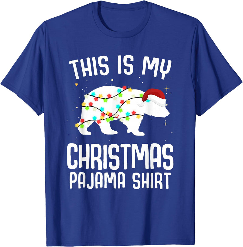 Funny Polar Bears Family Matching Wear Tees Polar Bear Christmas Pajama Santa Bear Lover T-Shirt - Royal Blue