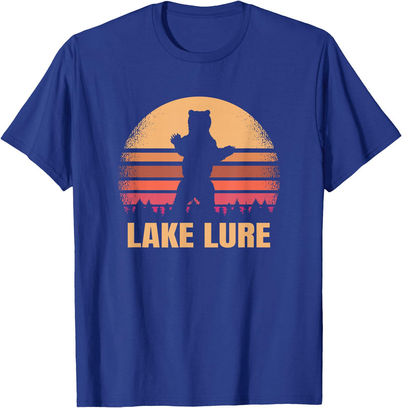 Lake Lure North Carolina Vintage NC Retro 80s Co. Lake Lure North Carolina Vintage Bear NC Distressed 80s T-Shirt - Royal Blue