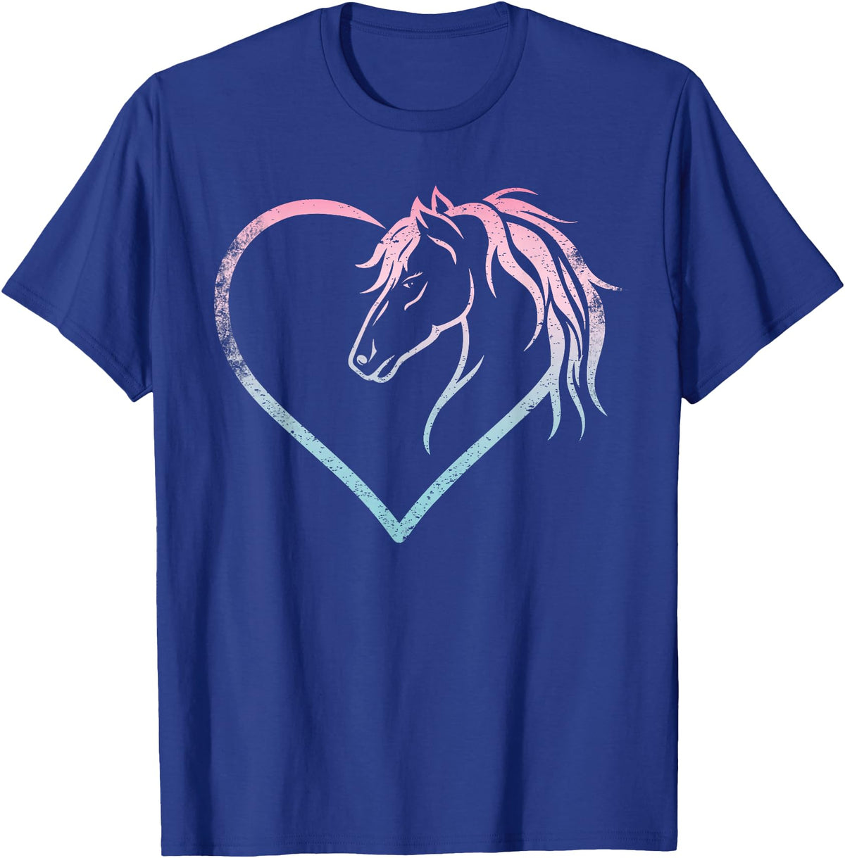 Horse Girl Designs Women I Love My Horses Riding Heart With Horse Head For Horseback Riding Horse T-Shirt - Royal Blue