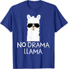 No Drama No Pob-Llama Alpaca Gifts No Drama Llama Alpaca with Sunglasses Llama Lovers Gift T-Shirt - Royal Blue