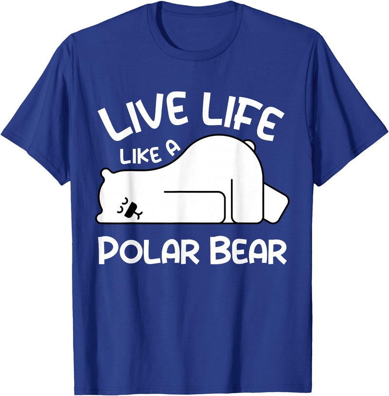 Kids Polar Bear Design Kids Polar Bear Stuff | Live Life Like a Polar Bear T-Shirt - Royal Blue