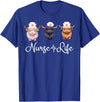 Highland Cow Nurse Life Costume Cute Highland Cow Nurse Life Farm Animal Lover Nursing T-Shirt - Royal Blue