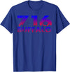716 Tee's 716 Buffalo Skyline WNY pride T-Shirt - Royal Blue