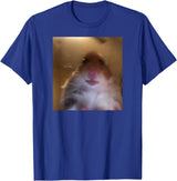 Hamster stares into the front camera I Internet Hamster Meme T-Shirt - Royal Blue