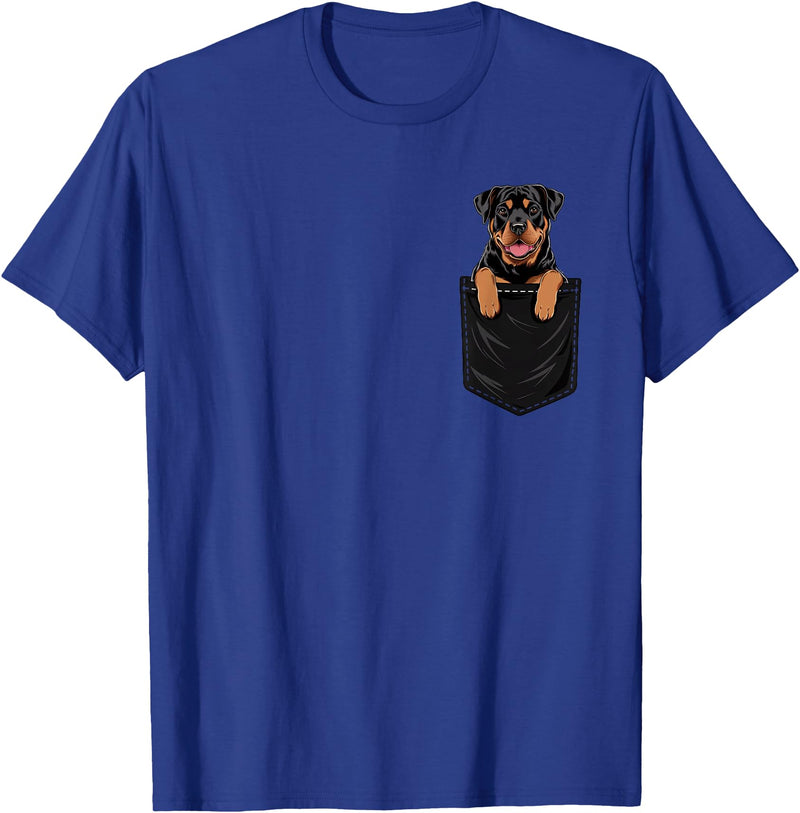 RottweilersBests Funny Rottweiler In Pocket Dog Mom Dad T-Shirt - Royal Blue