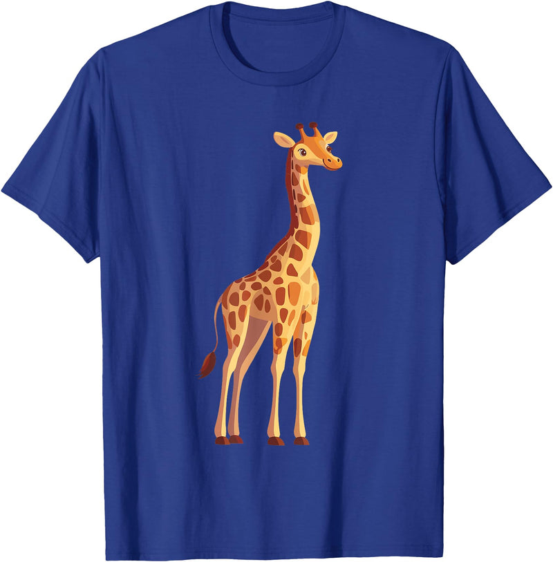 Giraffe and Zookeeper Design Giraffe T-Shirt - Royal Blue