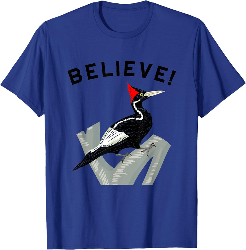 Birdwatching Gifts for Birders Endangered Ivory-Billed Woodpecker T-Shirt - Royal Blue