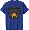 Wowsome! Black Bear Animal Head - Cute Black Bear Lover Women Men T-Shirt - Royal Blue