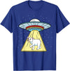 UFO Abduction Cute Polar Bear T-Shirt - Royal Blue