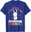 I'm Just a 7 Year Old Girl Who Loves Bunny Rabbit Girl T-Shirt in Royal Blue