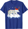 Cute Christmas Lights Santa Reindeer Polar Bear Santa Reindeer Polar Bear Christmas Light Santa Polar Bear T-Shirt - Royal Blue