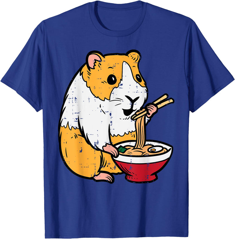 Guinea Pig Shirts For Men Women Kids Gift Guinea Pig Ramen Kawaii Cavy Anime Japanese Men Kids Women T-Shirt - Royal Blue