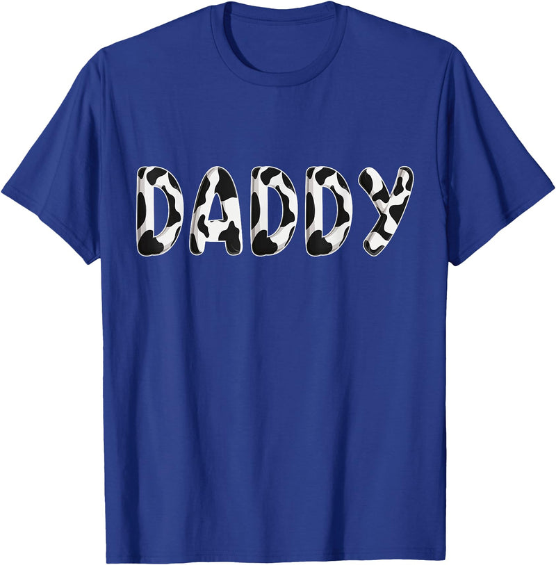 Cow Pattern Print Family Matching Birthday Shirts Cow Daddy Birthday Family Matching Fathers Day Boy Girl Men T-Shirt -