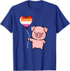 Hiking Lover Design Pig Heart Balloon Orange Pink Lesbian T-Shirt - Royal Blue
