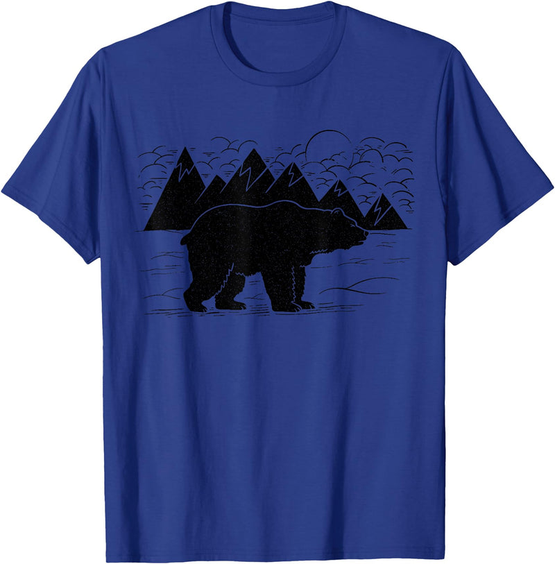 Black Bear Wildlife Animal Wilderness Graphic T-Shirt - Royal Blue