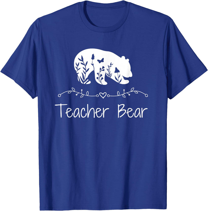 Teacher Bear Funny Teachers back to school Gifts Teacher Bear For Educators - Teacher Appreciation T-Shirt - Royal Blue