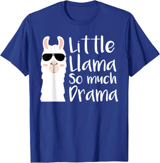 Mommy & Me Llama Co. Little Llama So much Drama Cool Kids Matching Family T-Shirt - Royal Blue