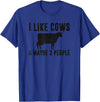 Funny Cow Lover Farmer Gifts Women Girls I Like Cows & Maybe 3 People Funny Quote Dairy Cow Graphic T-Shirt - Royal Blue