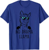 Pretees No Drama Llama Graphic Funny Llama T-Shirt - Women's Adult Unisex-Adults Grey Small Classic Fit Crew Neck Short Sleeve - Royal Blue