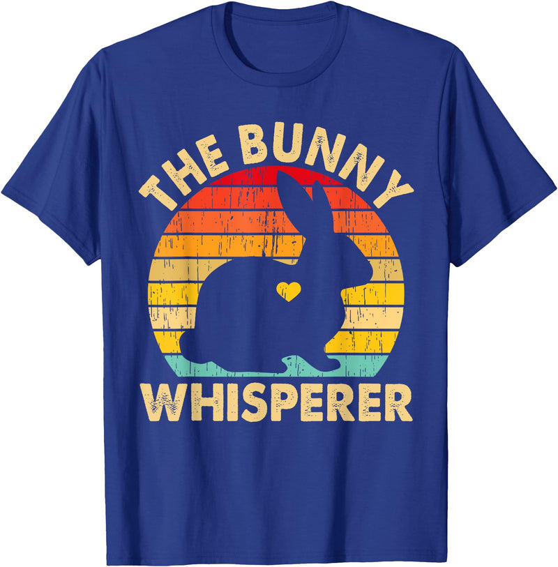 Vintage Bunny Lover Pet Bunny Owner Bunny Whisperer T-Shirt in Royal Blue