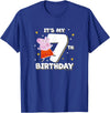 Peppa Pig It's My 7th Birthday Holiday Stars Celebration T-Shirt - Royal Blue