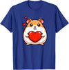 Cute Hamster Funny Valentines Heart Lover Men Women Kids T-Shirt - Royal Blue