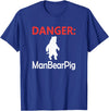 Funny Tees Danger Man Bear Pig T-Shirt - Royal Blue