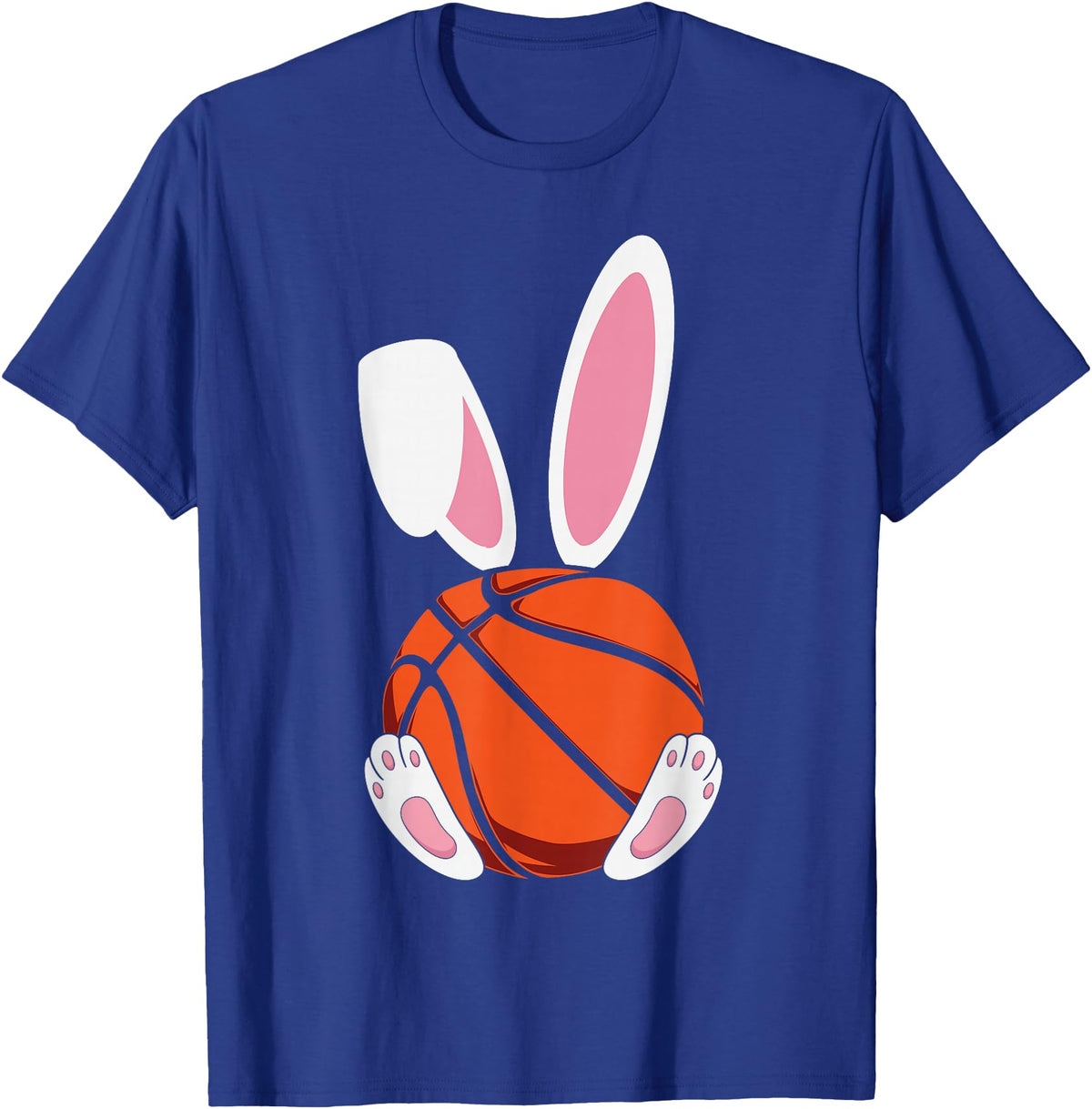 Rabbit Boys Teens Easter Basketball Egg Bunny Kids Easter T-Shirt in Royal Blue