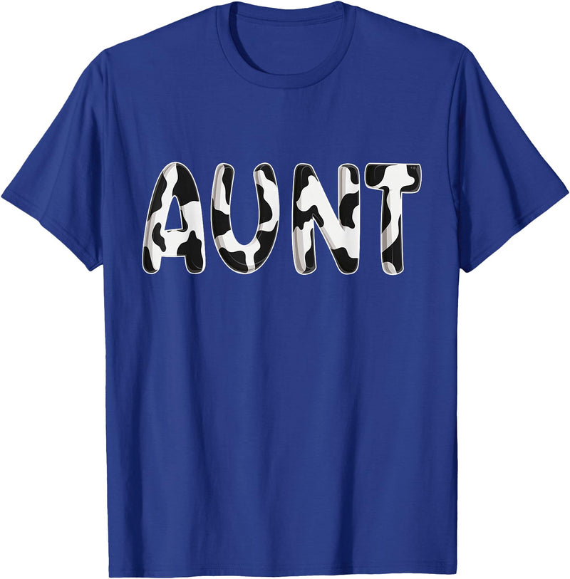 Cow Pattern Print Family Matching Birthday Shirts Cow Aunt Birthday Family Matching Mothers Day Boy Girl Farm T-Shirt -