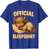 Official Sleep Animal Pajamas Nightgown Sleepwear Highland_Cow - Official Sleepshirt Pajamas Nightgown T-Shirt - Royal Blue