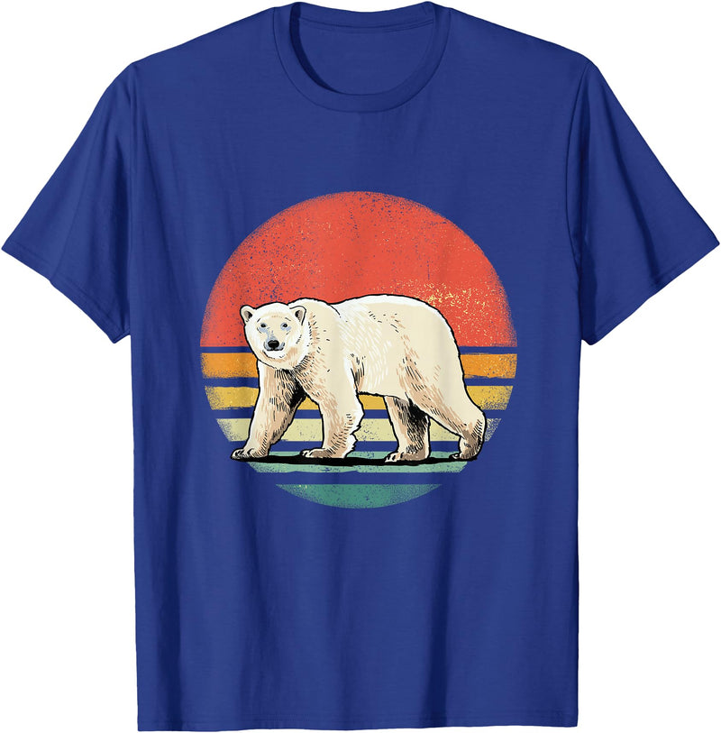 Wowsome! Vintage Polar Bear Tshirt Retro Arctic Animal Bear Lover T-Shirt - Royal Blue