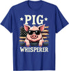 Patriotic 4th Of July Pig Farmer Farming Tees US Flag Hog Farmer Pig Whisperer T-Shirt - Royal Blue
