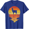TrendyPull Silhouette Retro Vintage Style Gifts Llama shirt retro sunset 70s vintage Llama T-Shirt - Royal Blue