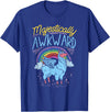 Llama Queen Birthday Party Gift Majestically Awkward Funny Llamacorn Llama Unicorn Rainbow T-Shirt - Royal Blue