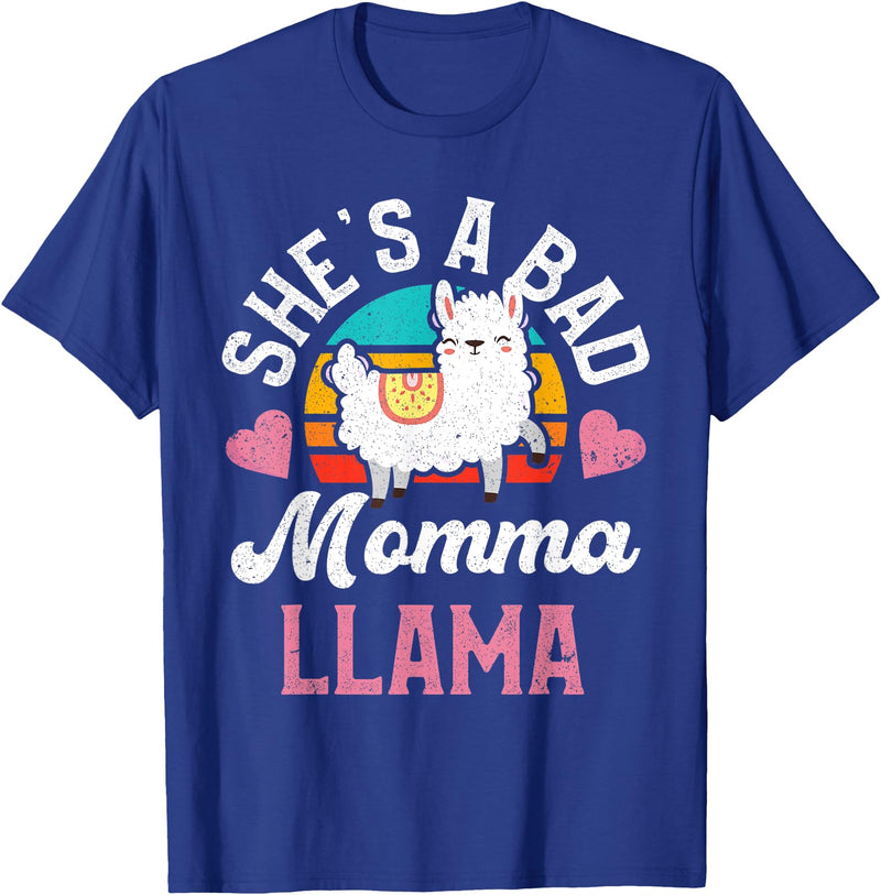 LLama Squad Shirts and Gifts Vintage Momma Llama Mom Farm Animal Llama Lover T-Shirt - Royal Blue