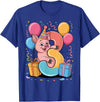 3rd Girls, Boys Pig 3 Birthday Pig 3rd birthday for boy girl 3 years old third three Pig T-Shirt - Royal Blue