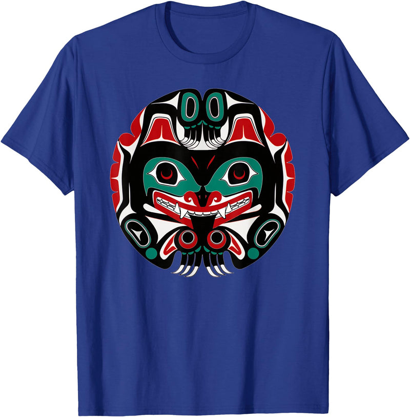 Tribal America Alaska Native American Art Tlingit Eagle Tribal Bear Clan T-Shirt - Royal Blue