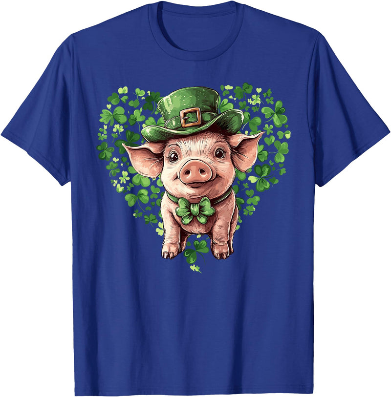 Irish Pig Lover St. Paddy’s Day Funny St. Patrick’s Day Pig Lucky Shamrock Irish Farm T-Shirt - Royal Blue