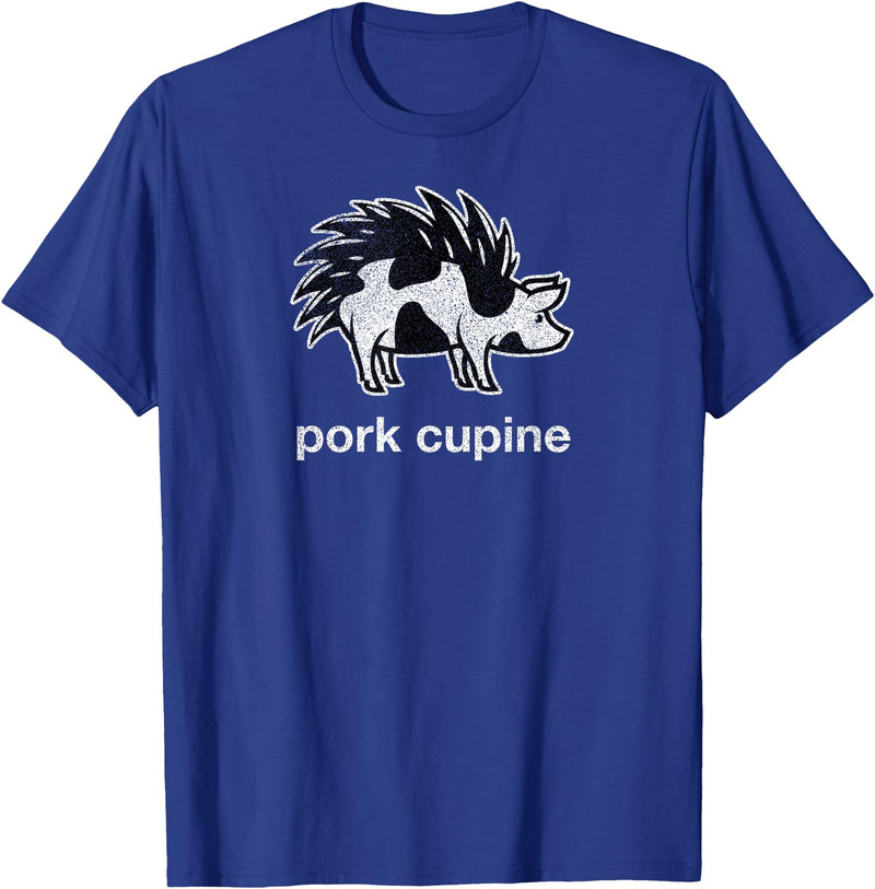 Pork Cupine Shirts Funny Pork-Cupine Shirt - Porcupine and Pig Tee T-Shirt - Royal Blue