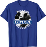 Iowa Gifts by LAD Graphics Iowa Gifts Fun Fact "Iowa More Pigs Than People" Cute Gift T-Shirt - Royal Blue