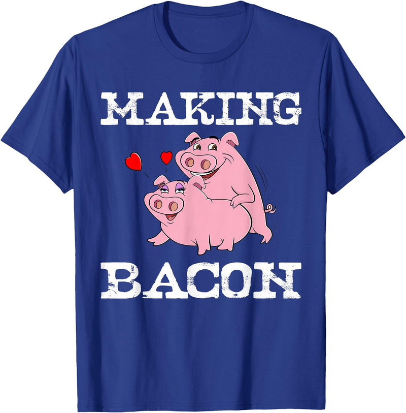 Funny Bacon Tee Gifts for Men Women Funny Pigs Making Bacon Tee Cute Pork Breakfast Tee Women T-Shirt - Royal Blue