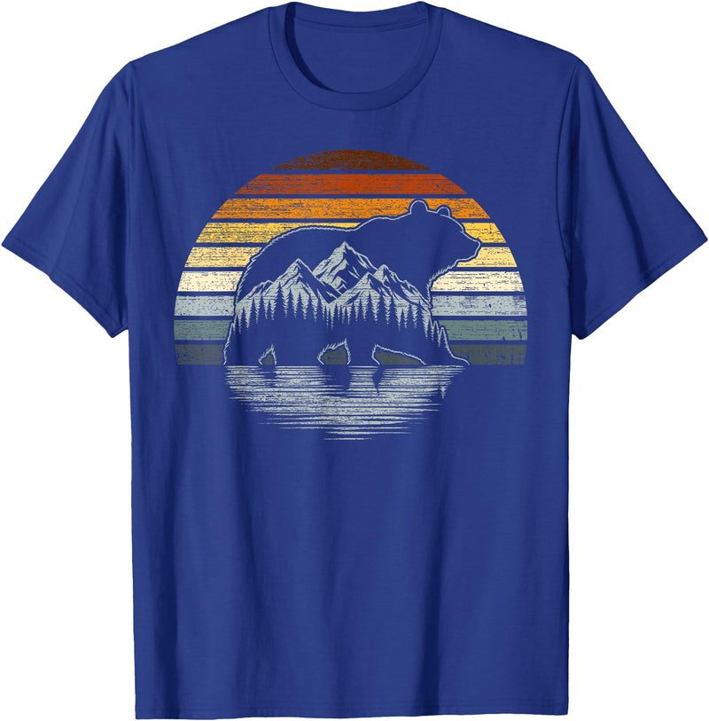 Bear Community Bear Brotherhood Gay Men Gifts Bear Pride Retro Mountain Nature Gay Bear Flag T-Shirt - Royal Blue